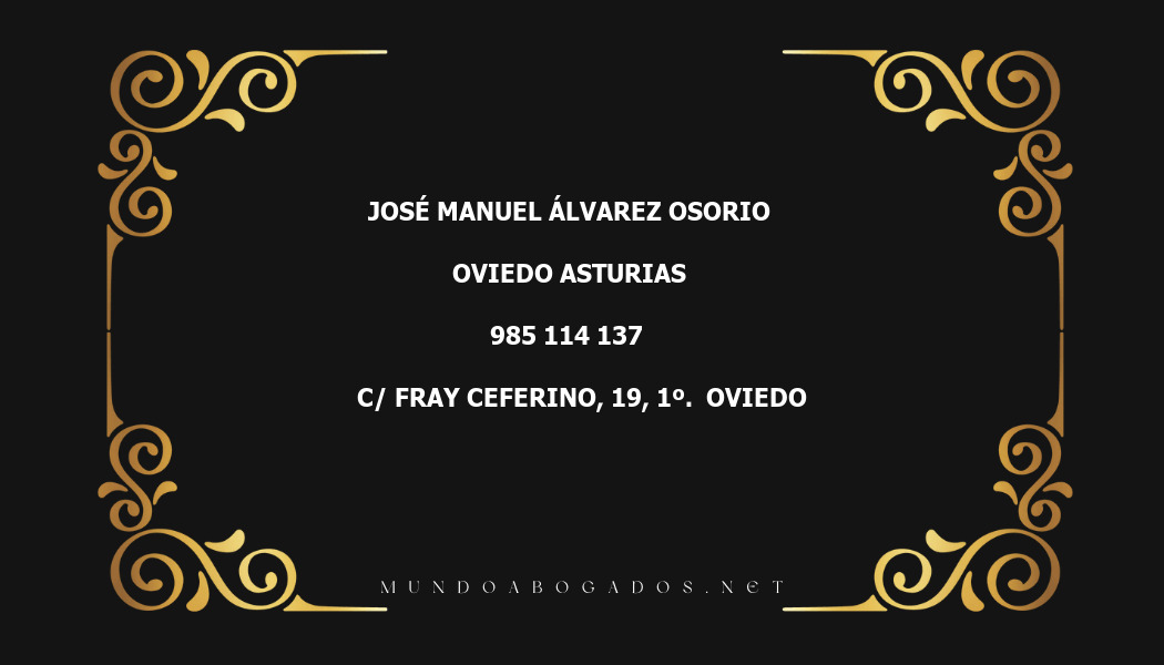 abogado José Manuel Álvarez Osorio en la localidad de Oviedo