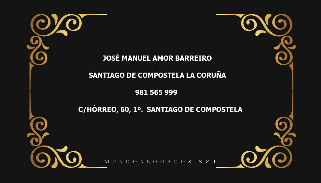 abogado José Manuel Amor Barreiro en la localidad de Santiago de Compostela