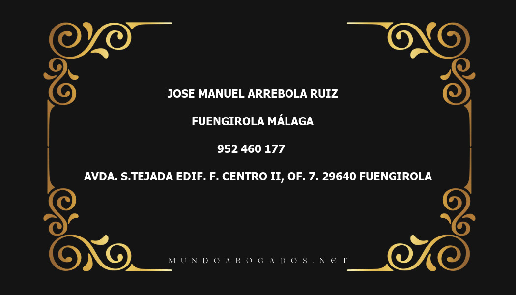 abogado Jose Manuel Arrebola Ruiz en la localidad de Fuengirola