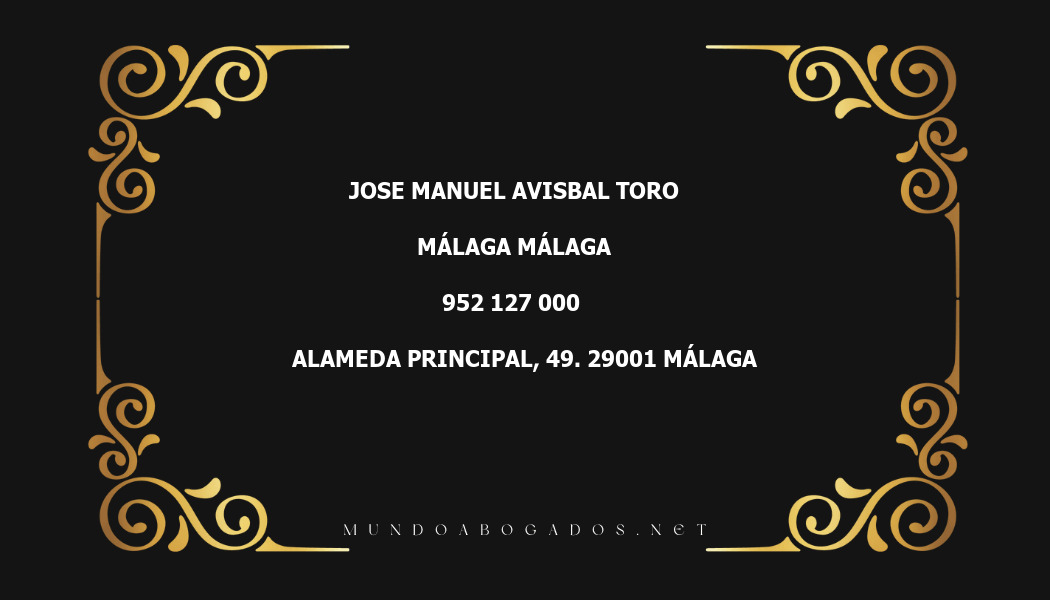 abogado Jose Manuel Avisbal Toro en la localidad de Málaga