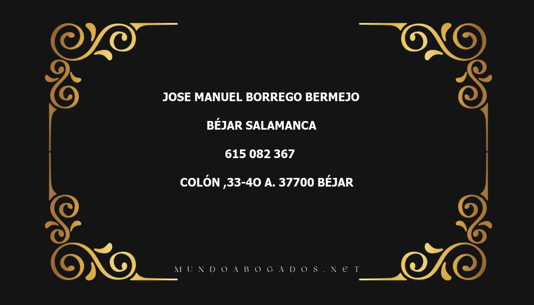 abogado Jose Manuel Borrego Bermejo en la localidad de Béjar