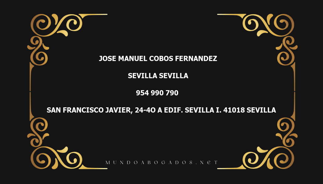 abogado Jose Manuel Cobos Fernandez en la localidad de Sevilla