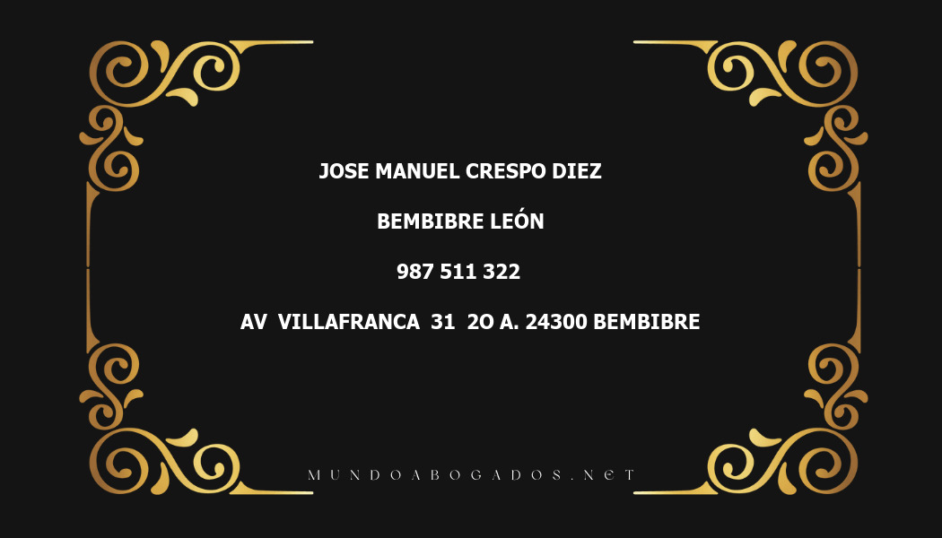 abogado Jose Manuel Crespo Diez en la localidad de Bembibre