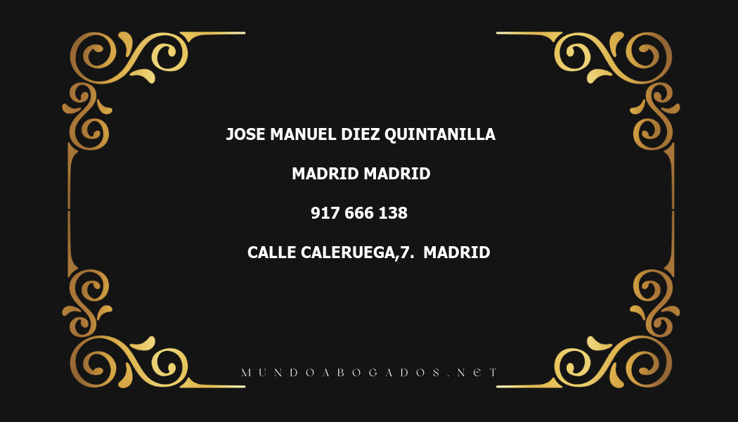 abogado Jose Manuel Diez Quintanilla en la localidad de Madrid