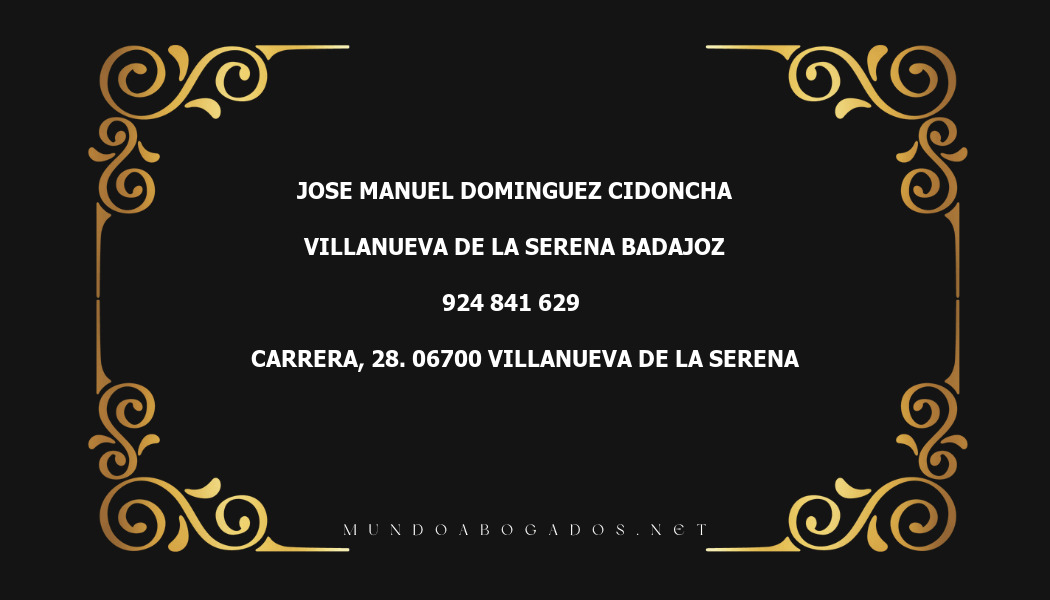 abogado Jose Manuel Dominguez Cidoncha en la localidad de Villanueva de la Serena