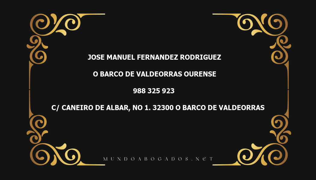 abogado Jose Manuel Fernandez Rodriguez en la localidad de O Barco de Valdeorras