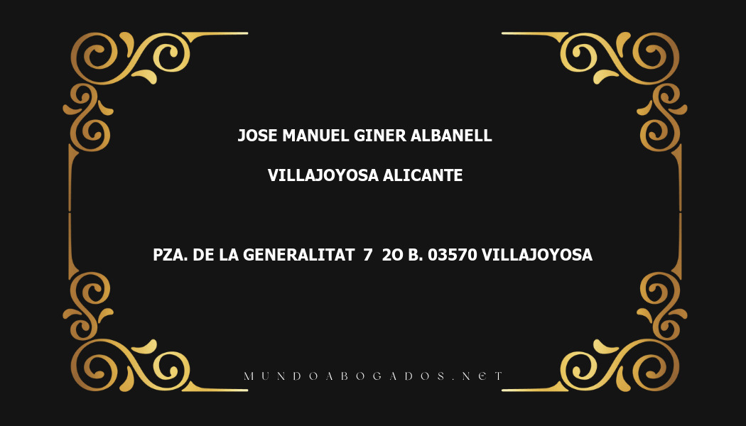 abogado Jose Manuel Giner Albanell en la localidad de Villajoyosa