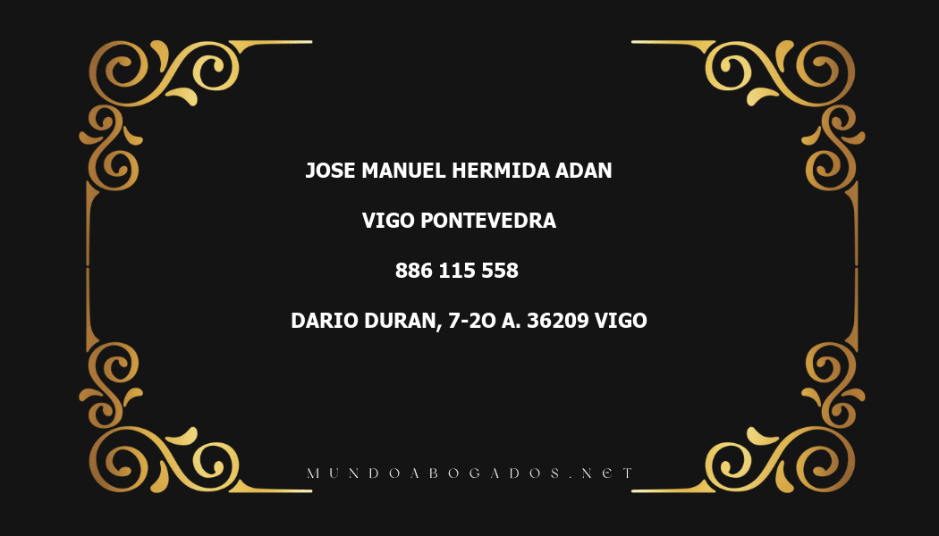 abogado Jose Manuel Hermida Adan en la localidad de Vigo