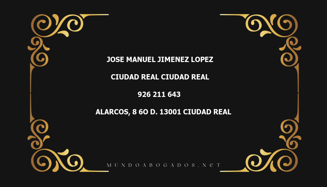 abogado Jose Manuel Jimenez Lopez en la localidad de Ciudad Real