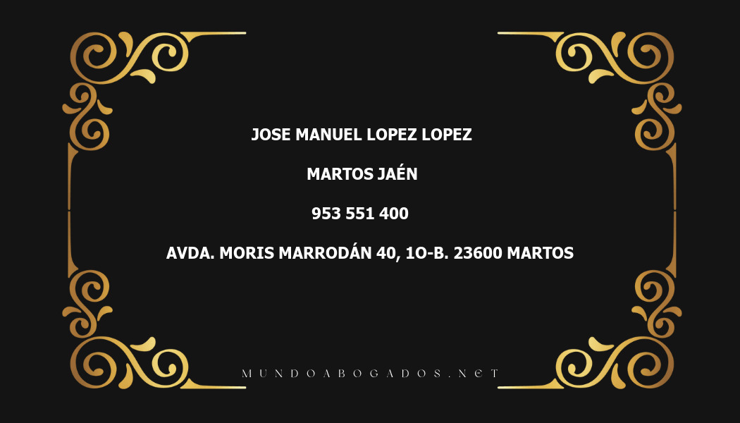 abogado Jose Manuel Lopez Lopez en la localidad de Martos