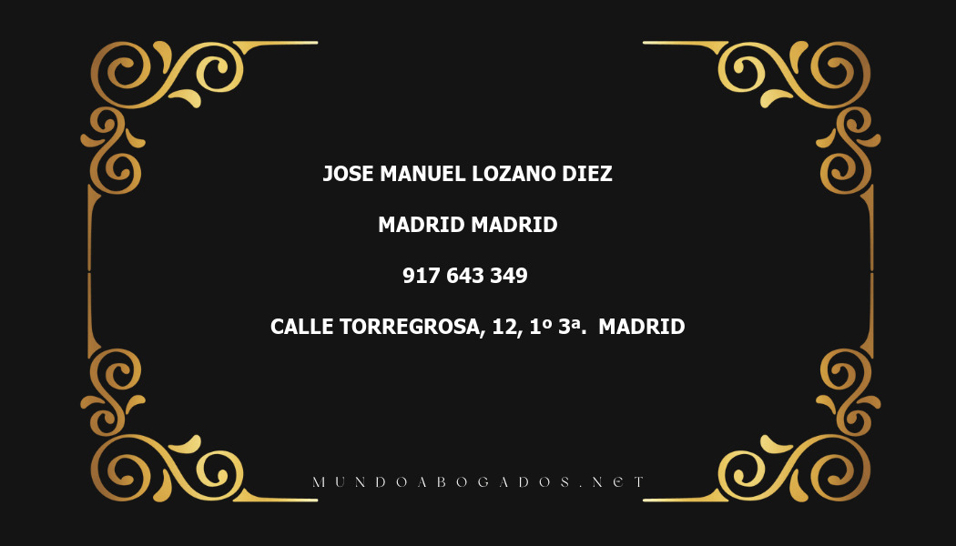 abogado Jose Manuel Lozano Diez en la localidad de Madrid