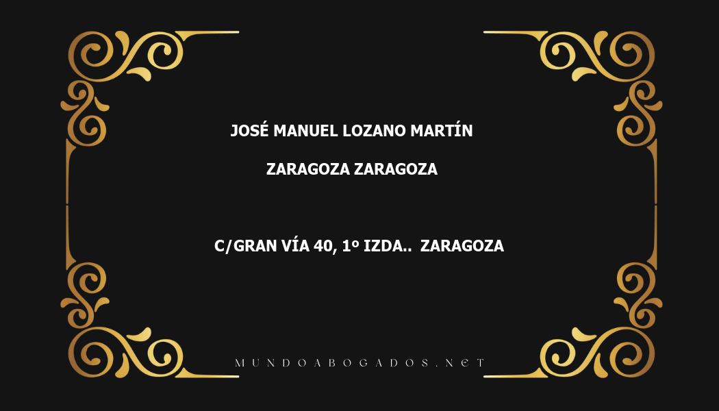 abogado José Manuel Lozano Martín en la localidad de Zaragoza