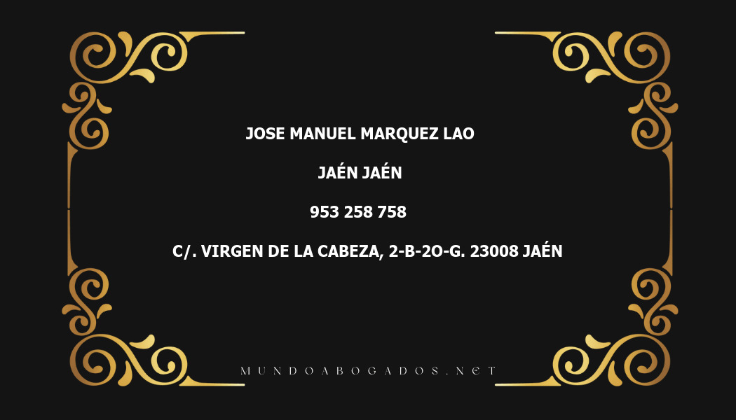 abogado Jose Manuel Marquez Lao en la localidad de Jaén