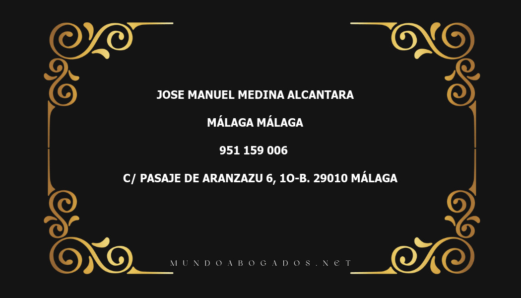 abogado Jose Manuel Medina Alcantara en la localidad de Málaga