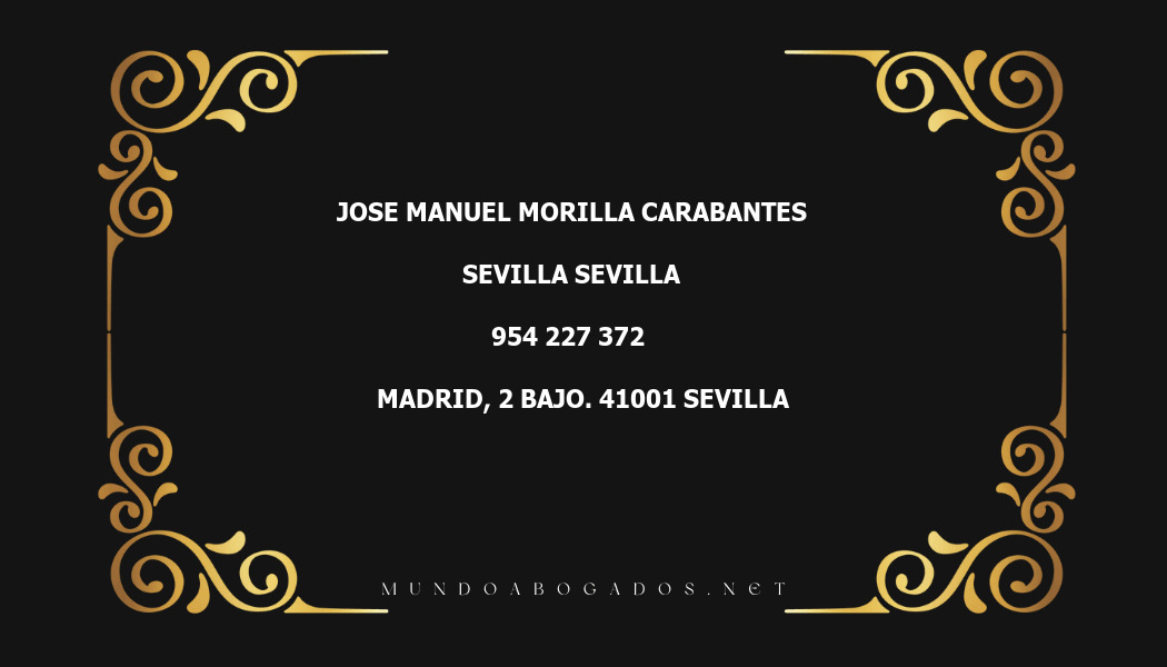 abogado Jose Manuel Morilla Carabantes en la localidad de Sevilla