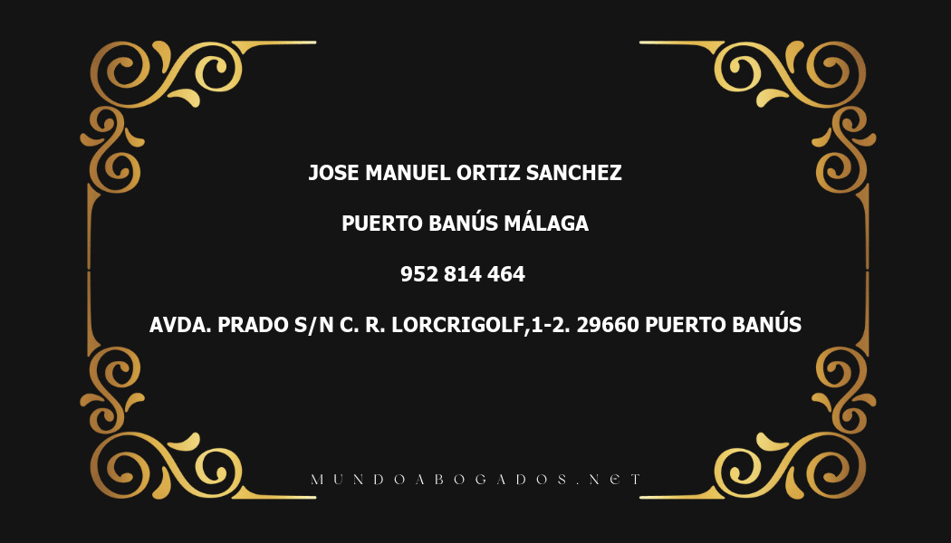 abogado Jose Manuel Ortiz Sanchez en la localidad de Puerto Banús