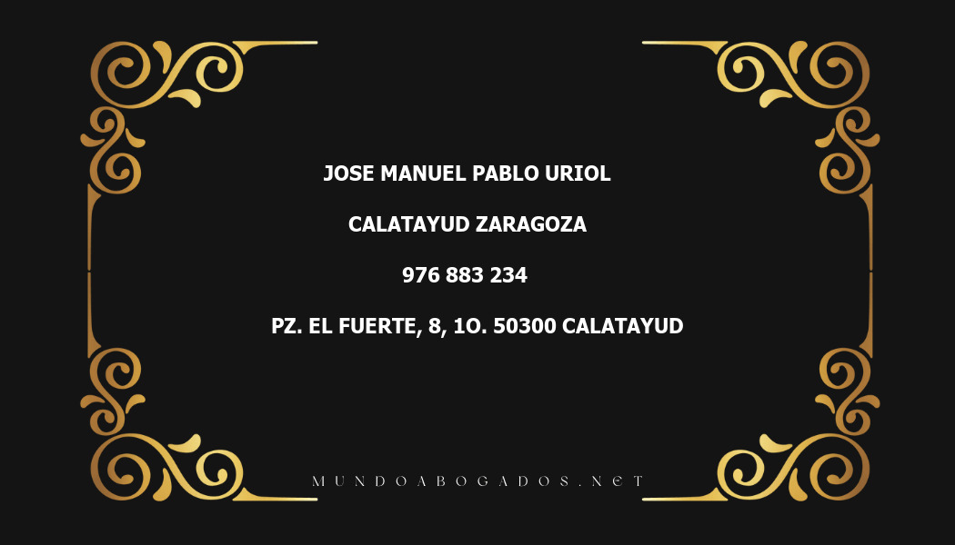 abogado Jose Manuel Pablo Uriol en la localidad de Calatayud