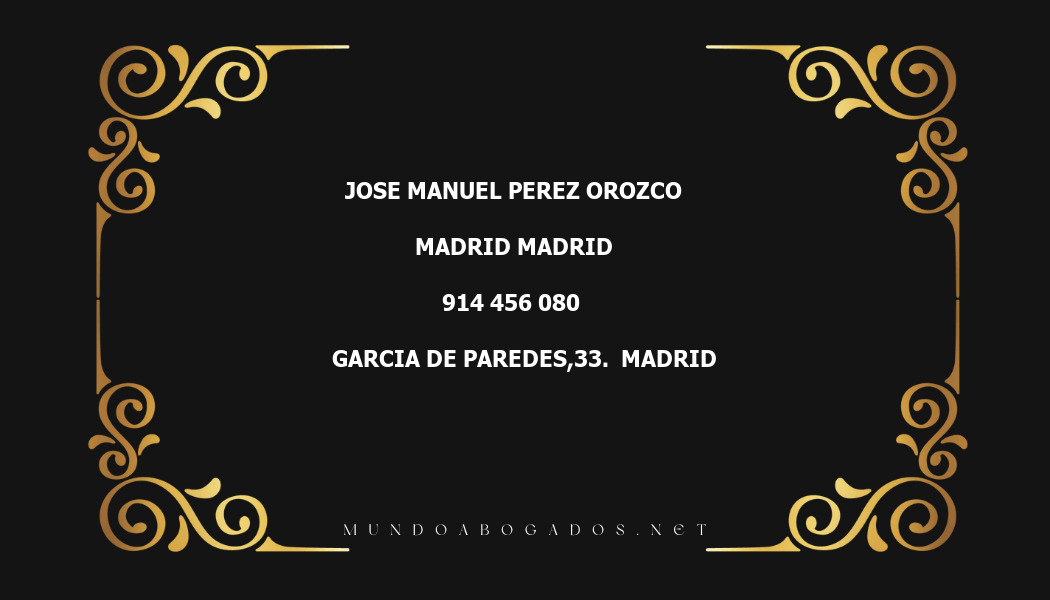 abogado Jose Manuel Perez Orozco en la localidad de Madrid