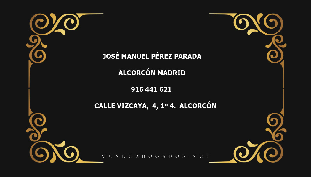 abogado Jose Manuel Perez Parada en la localidad de Alcorcón