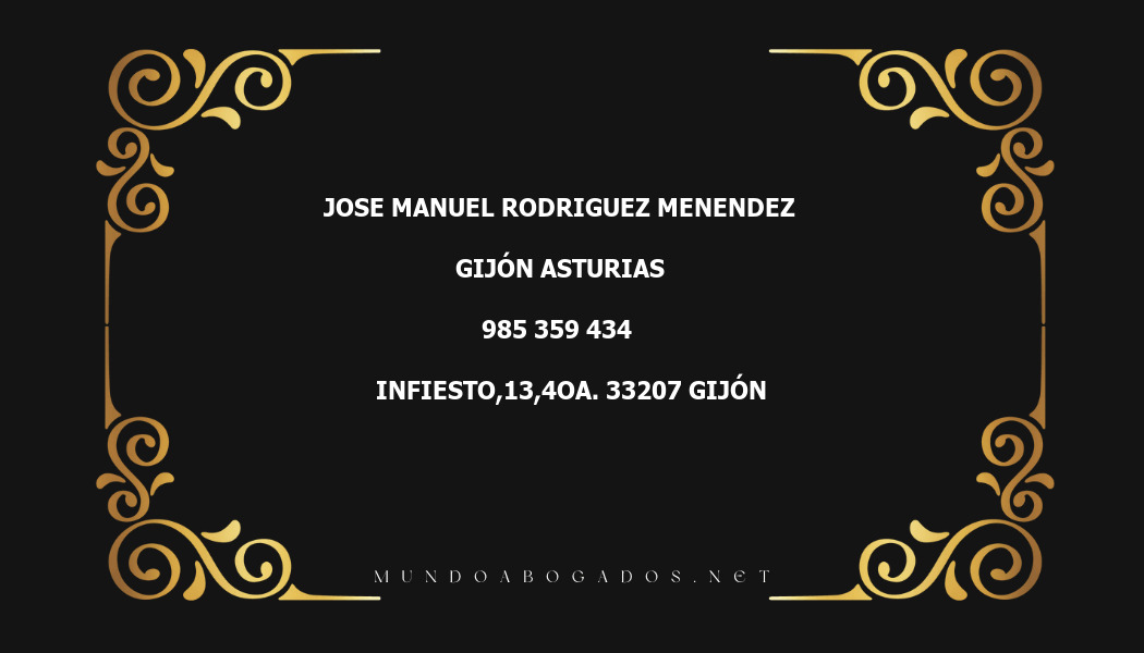 abogado Jose Manuel Rodriguez Menendez en la localidad de Gijón