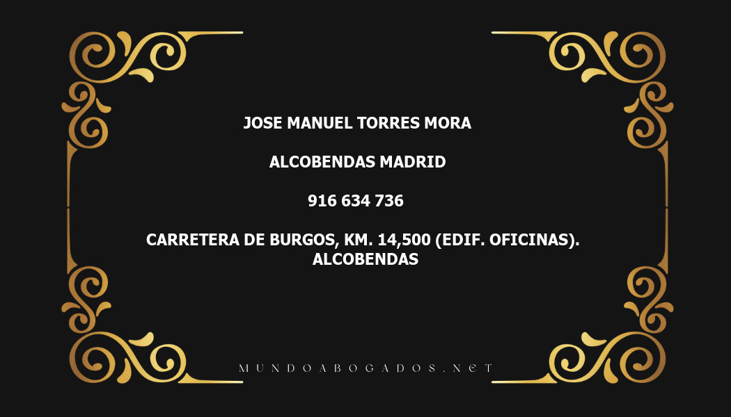 abogado Jose Manuel Torres Mora en la localidad de Alcobendas