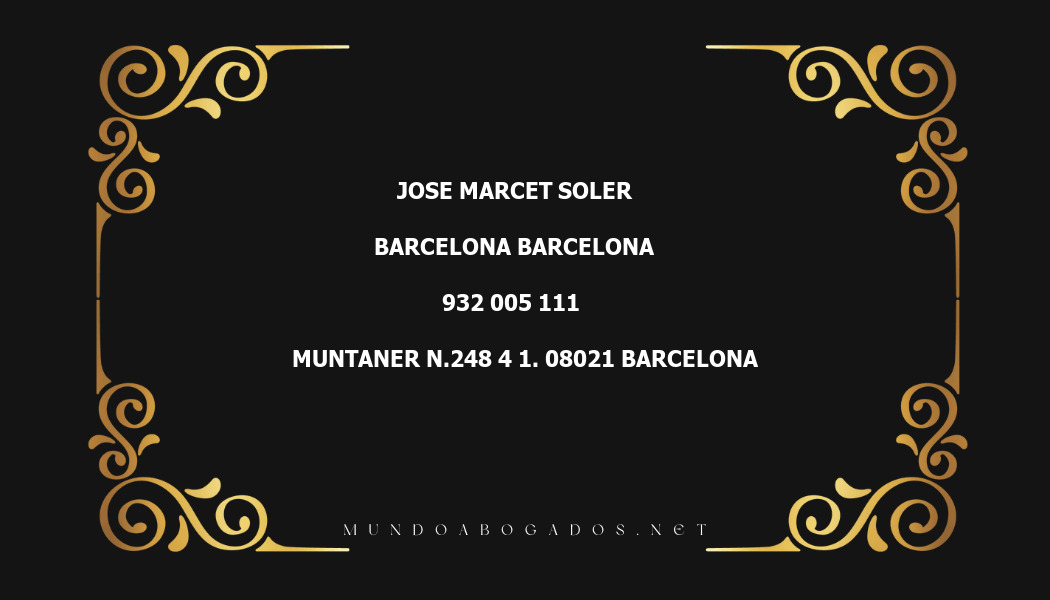 abogado Jose Marcet Soler en la localidad de Barcelona