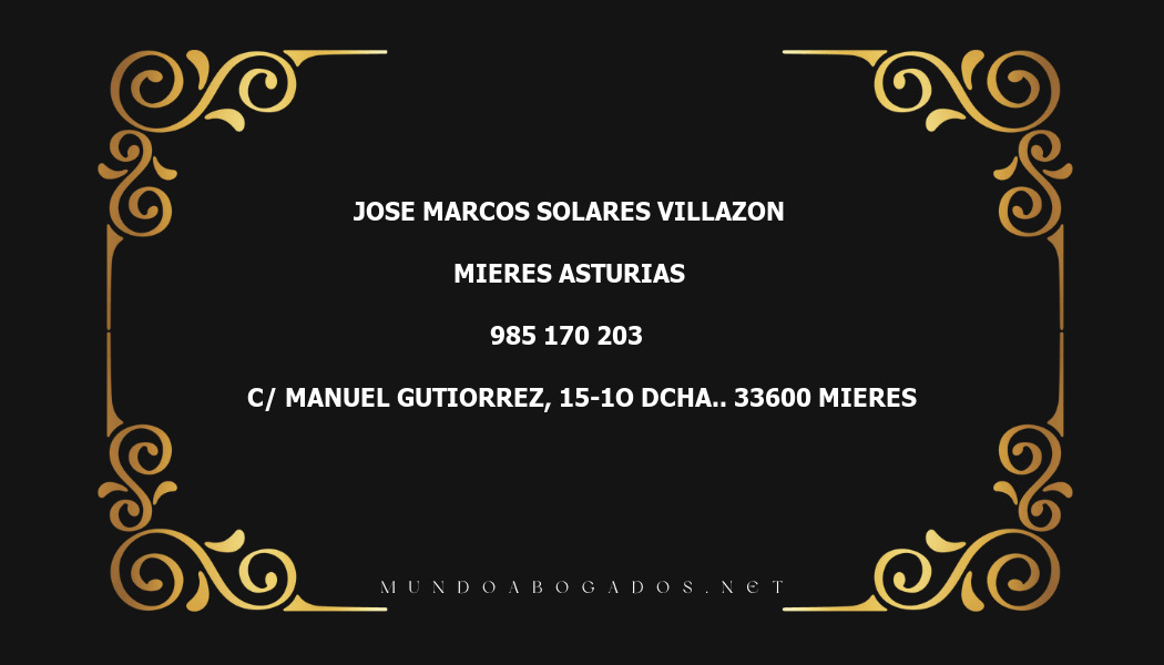 abogado Jose Marcos Solares Villazon en la localidad de Mieres