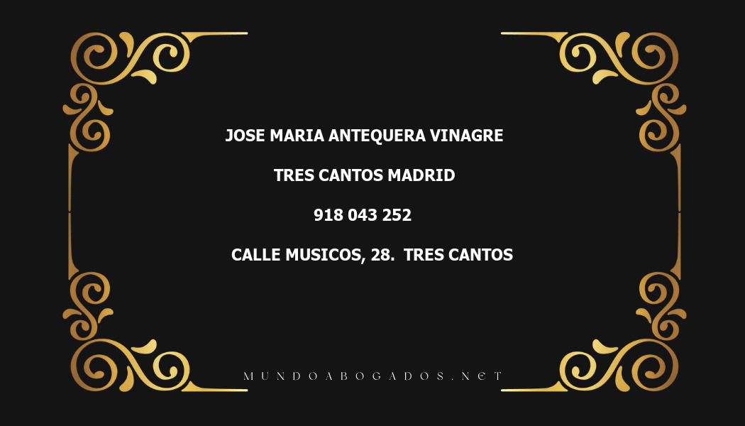 abogado Jose Maria Antequera Vinagre en la localidad de Tres Cantos