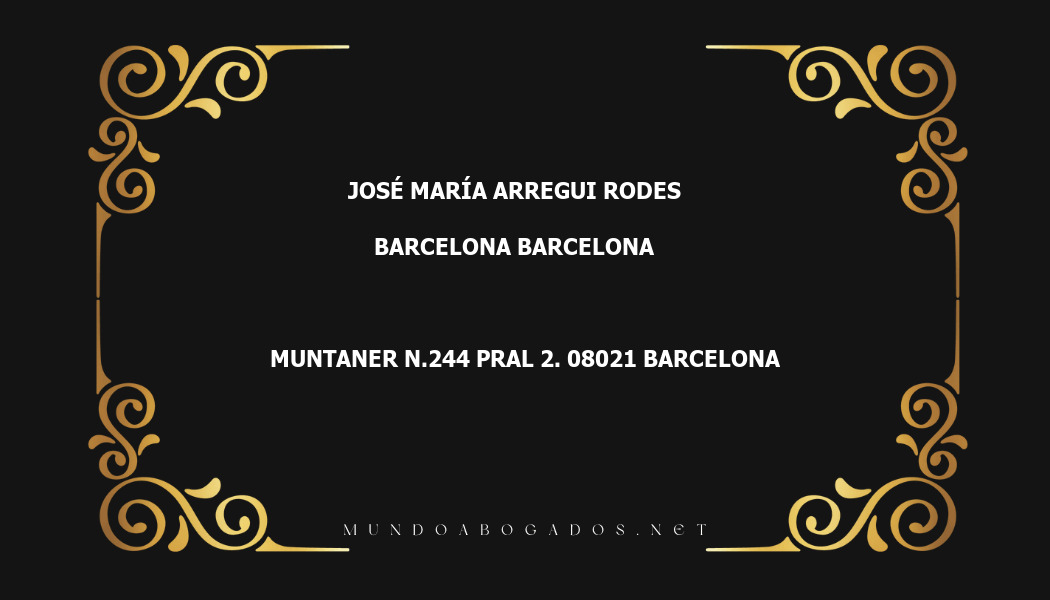 abogado José María Arregui Rodes en la localidad de Barcelona