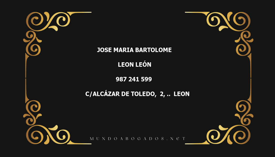 abogado Jose Maria Bartolome en la localidad de Leon