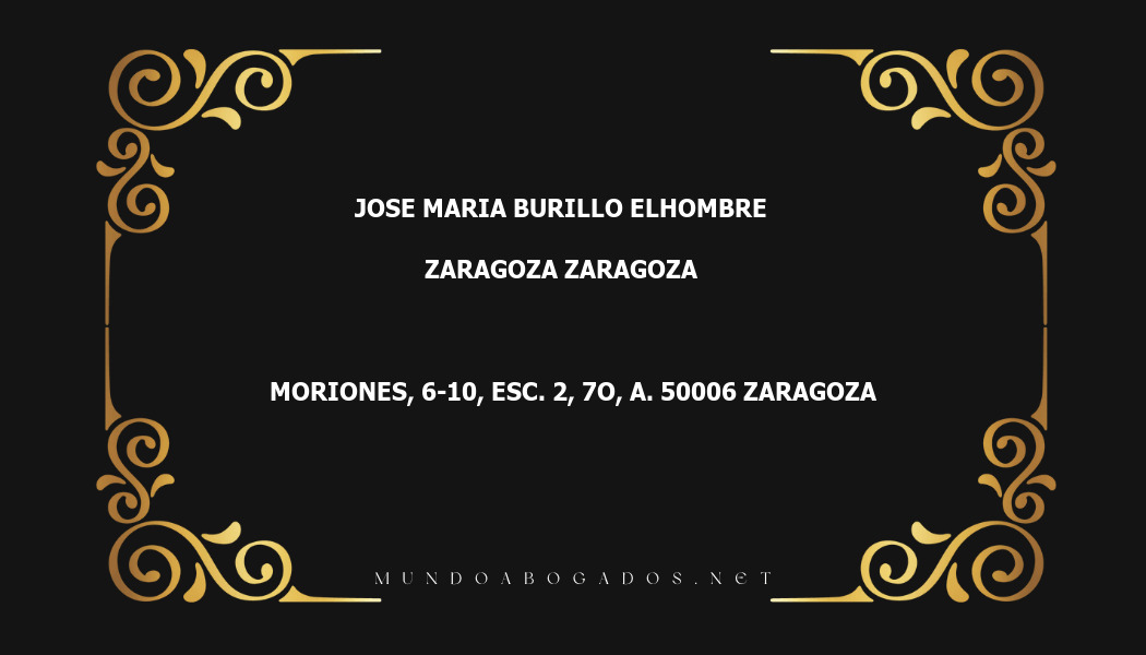 abogado Jose Maria Burillo Elhombre en la localidad de Zaragoza