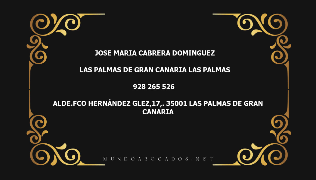 abogado Jose Maria Cabrera Dominguez en la localidad de Las Palmas de Gran Canaria