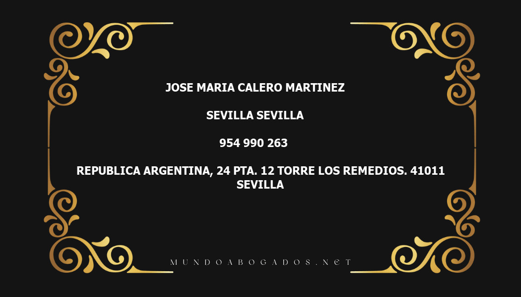 abogado Jose Maria Calero Martinez en la localidad de Sevilla