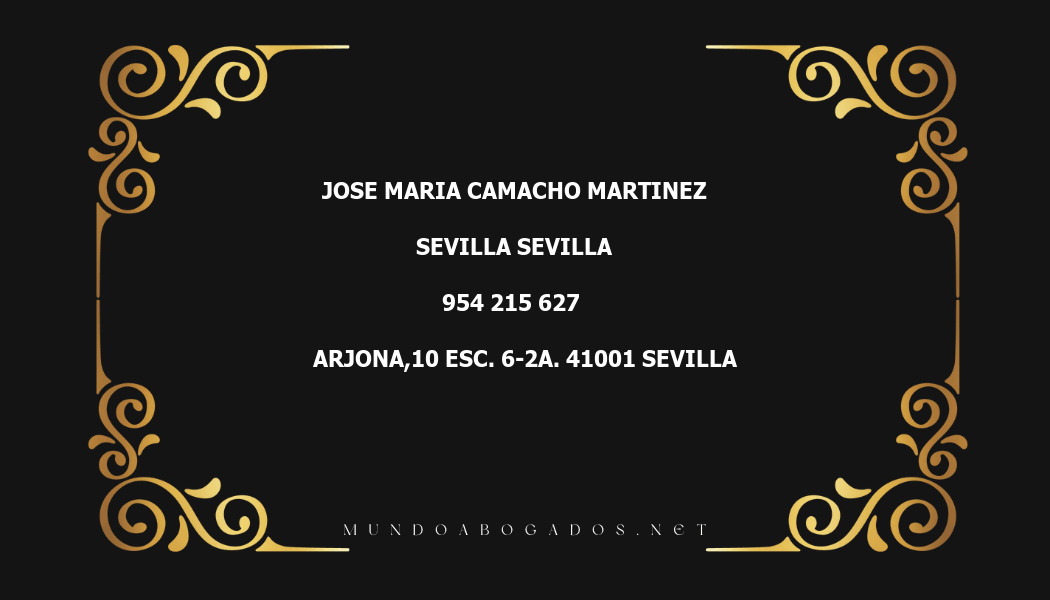 abogado Jose Maria Camacho Martinez en la localidad de Sevilla