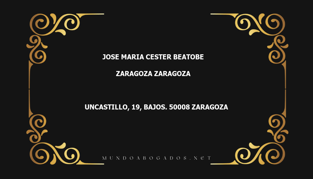 abogado Jose Maria Cester Beatobe en la localidad de Zaragoza