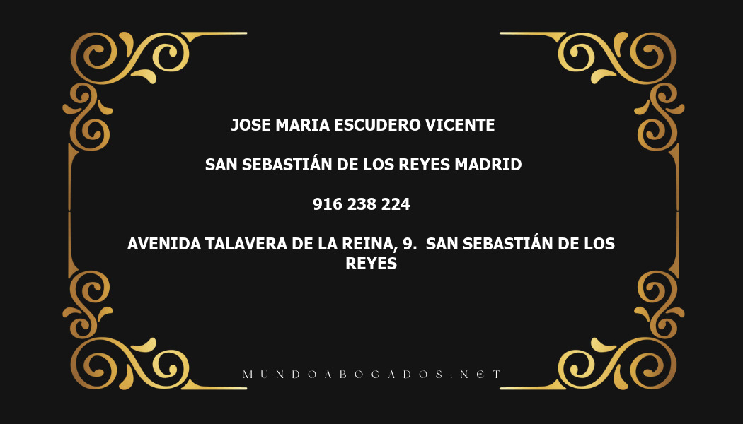 abogado Jose Maria Escudero Vicente en la localidad de San Sebastián de los Reyes