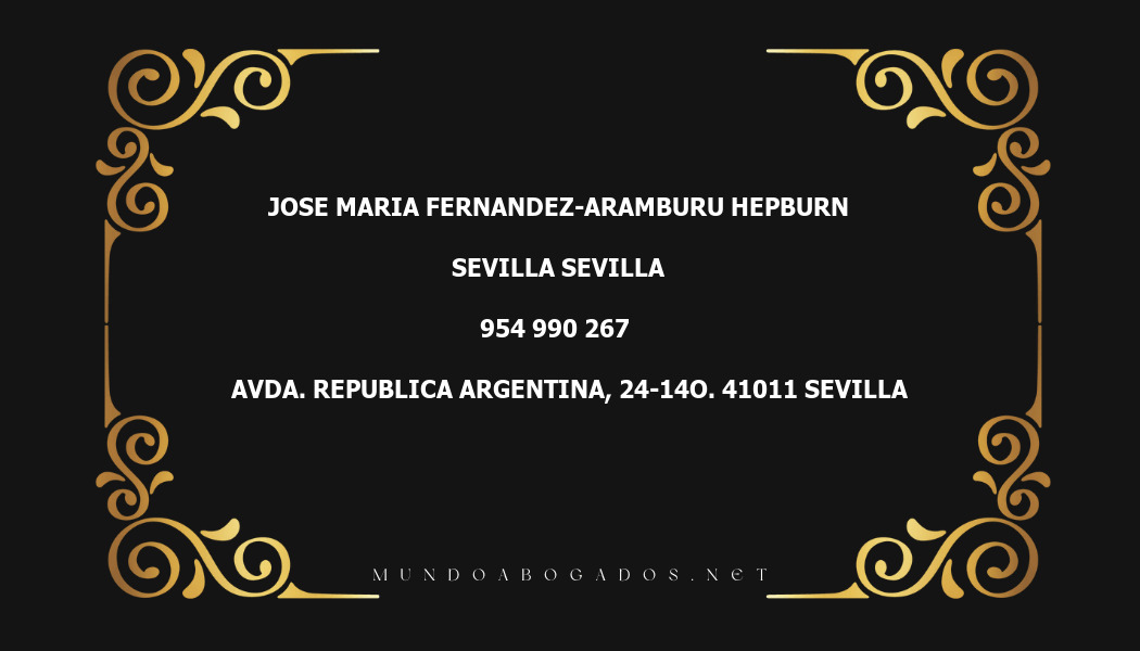 abogado Jose Maria Fernandez-Aramburu Hepburn en la localidad de Sevilla