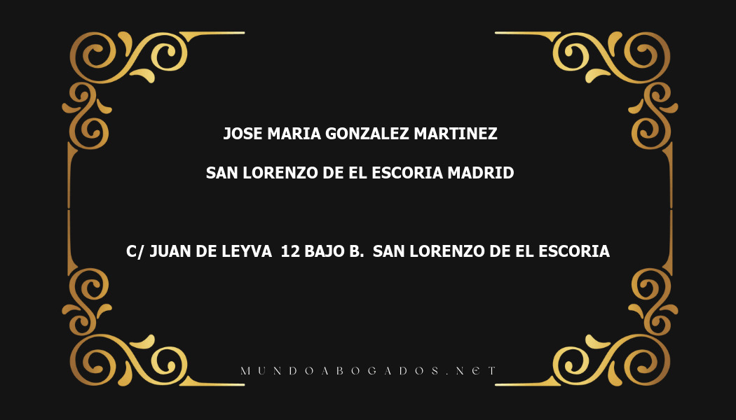 abogado Jose Maria Gonzalez Martinez en la localidad de San Lorenzo de El Escoria