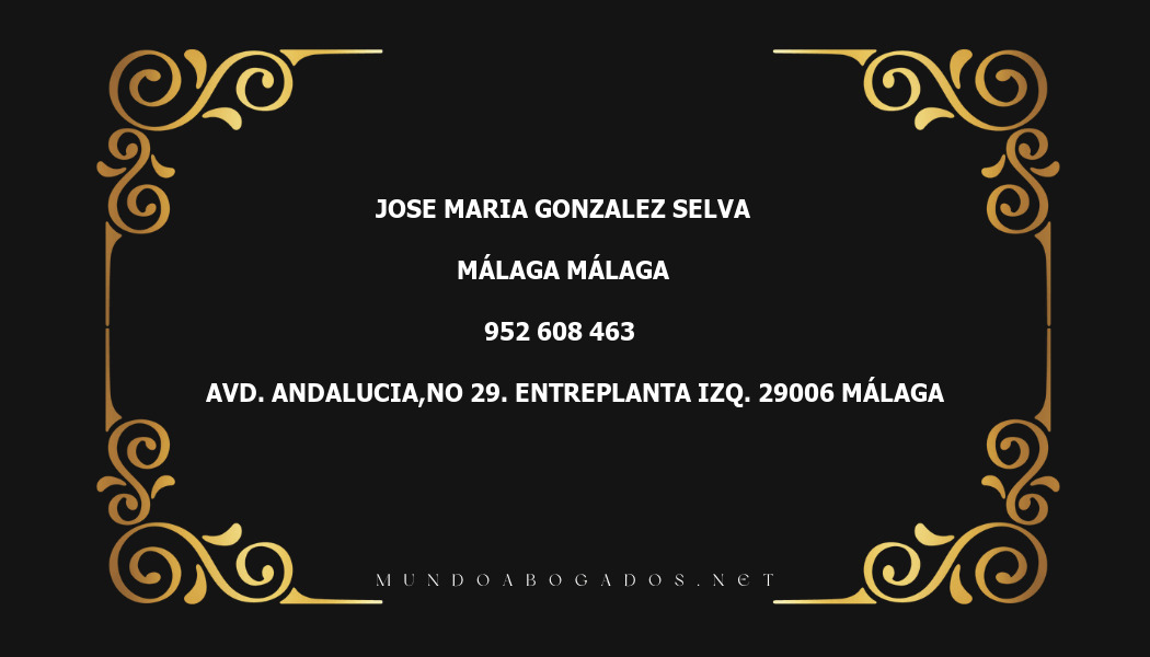 abogado Jose Maria Gonzalez Selva en la localidad de Málaga