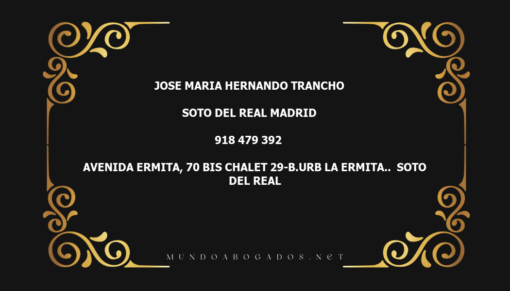 abogado Jose Maria Hernando Trancho en la localidad de Soto del Real