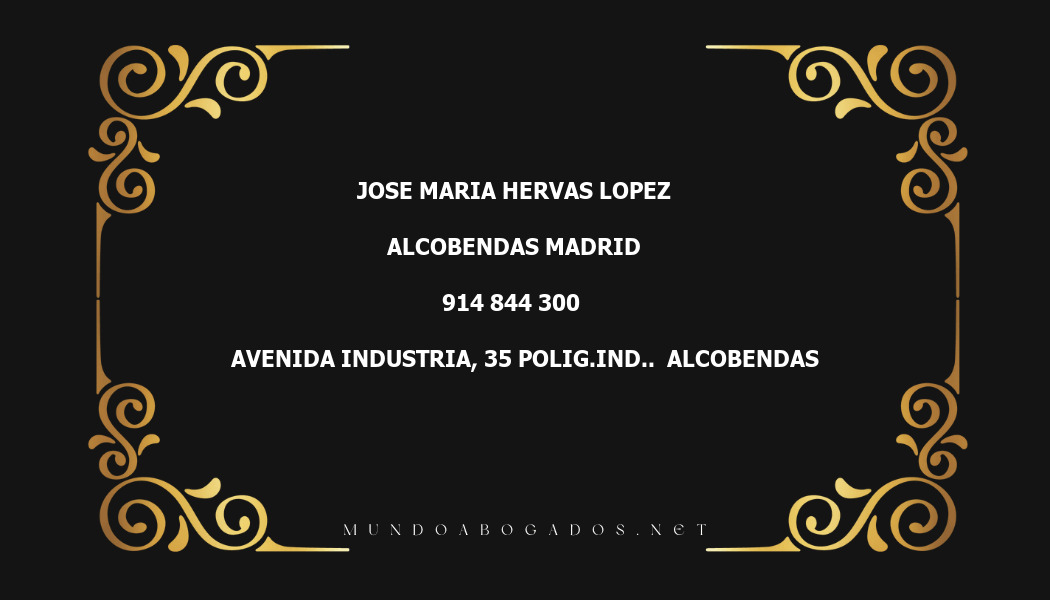 abogado Jose Maria Hervas Lopez en la localidad de Alcobendas