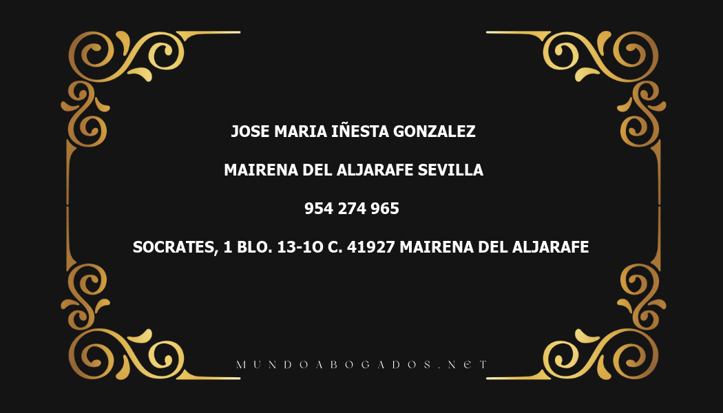 abogado Jose Maria Iñesta Gonzalez en la localidad de Mairena del Aljarafe