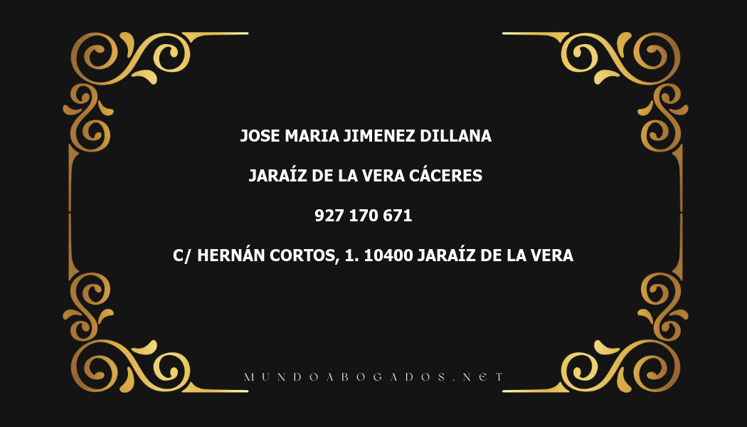 abogado Jose Maria Jimenez Dillana en la localidad de Jaraíz de la Vera