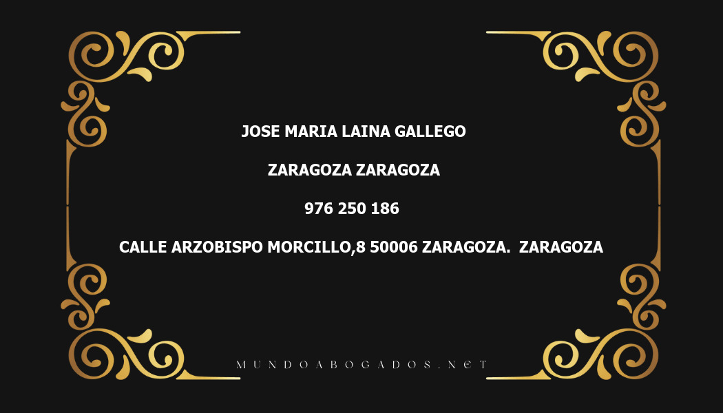 abogado Jose Maria Laina Gallego en la localidad de Zaragoza