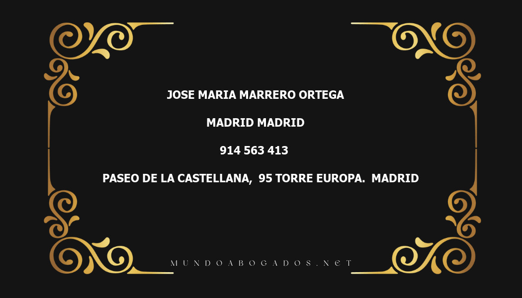 abogado Jose Maria Marrero Ortega en la localidad de Madrid