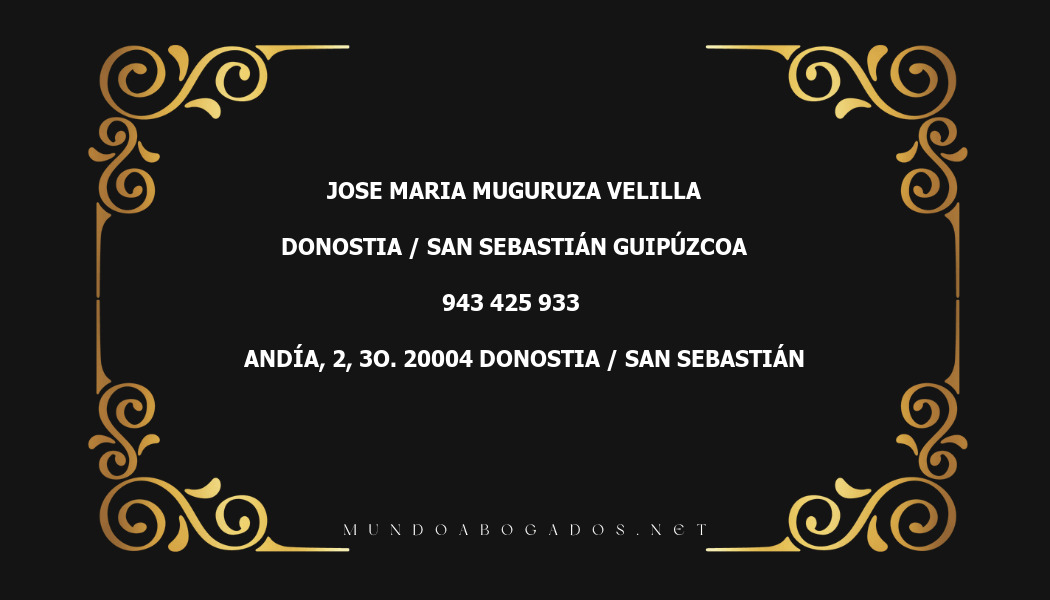 abogado Jose Maria Muguruza Velilla en la localidad de Donostia / San Sebastián