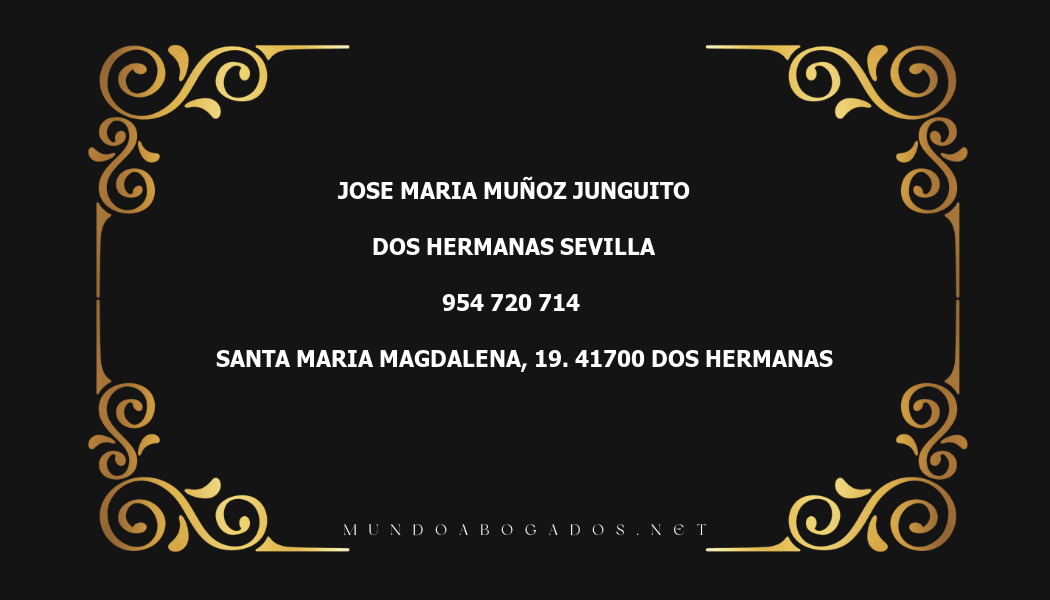 abogado Jose Maria Muñoz Junguito en la localidad de Dos Hermanas