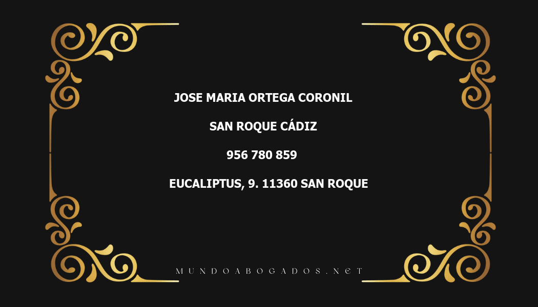 abogado Jose Maria Ortega Coronil en la localidad de San Roque