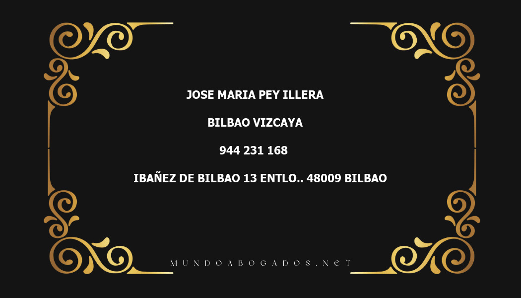 abogado Jose Maria Pey Illera en la localidad de Bilbao