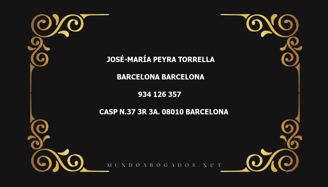 abogado José-María Peyra Torrella en la localidad de Barcelona